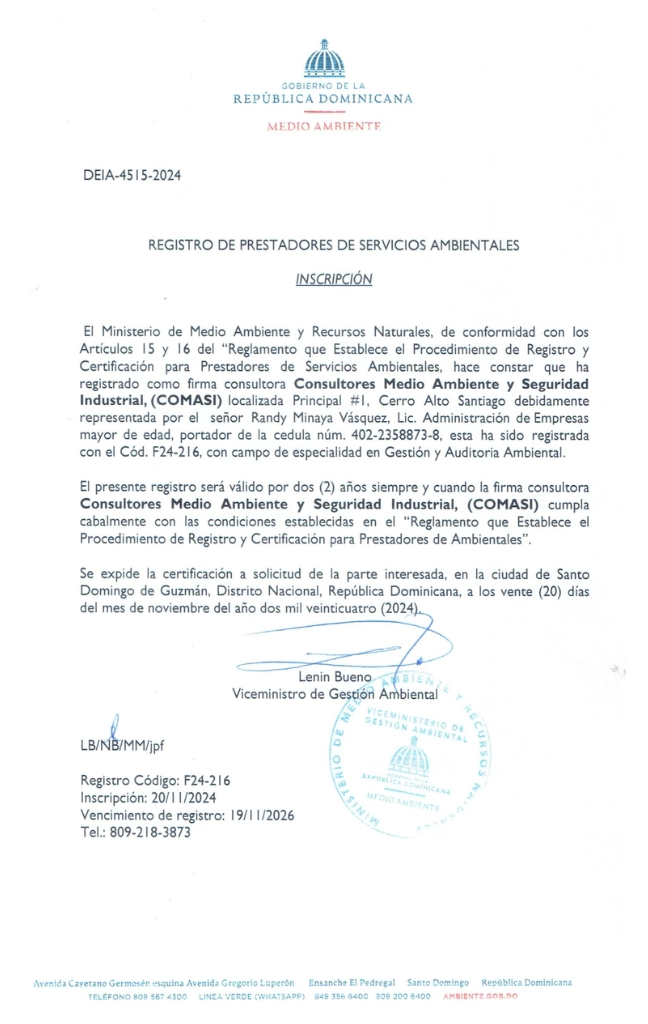 Registro prestadores de servicios ambientales